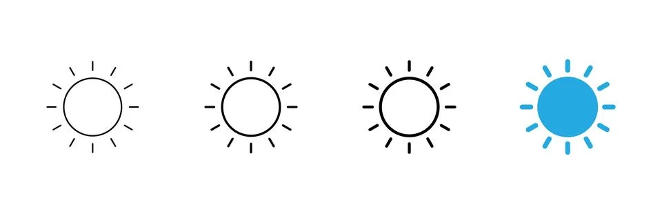 Sun icon vector. Brightness sign and symbol Stock Illustration