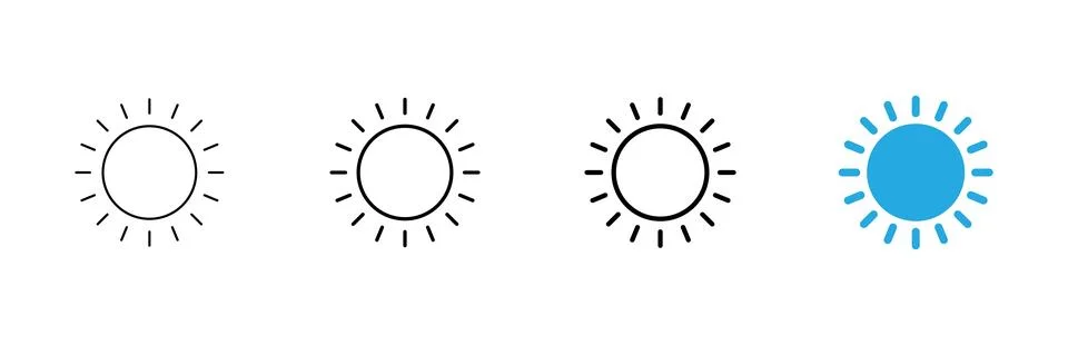 Sun icon vector. Brightness sign and symbol Stock Illustration