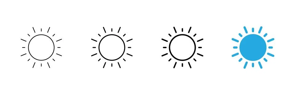 Sun icon vector. Brightness sign and symbol Stock Illustration