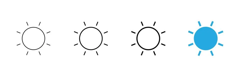 Sun icon vector. Brightness sign and symbol Stock Illustration
