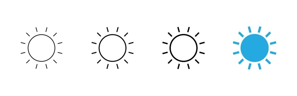 Sun icon vector. Brightness sign and symbol 스톡 일러스트