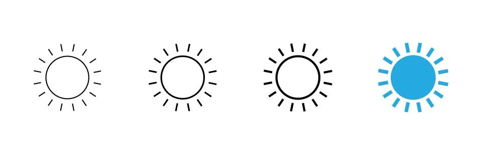 Sun icon vector. Brightness sign and symbol Stock Illustration
