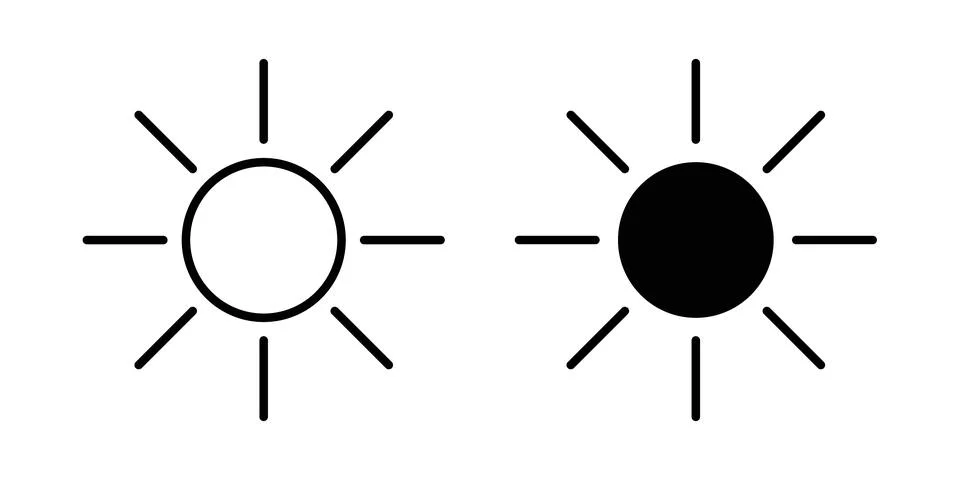 Sun icon vector editable eps10 Stock Illustration