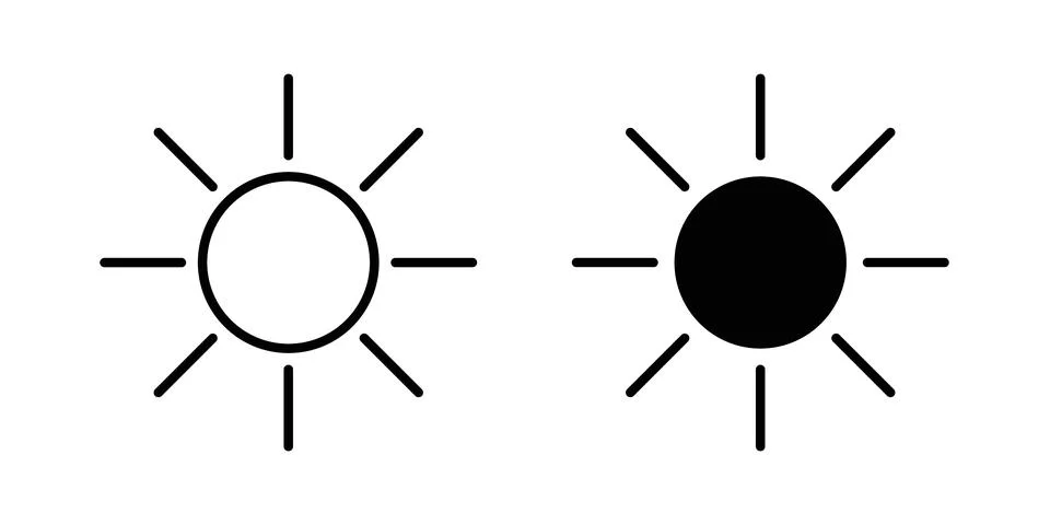 Sun icon vector editable eps10 Stock Illustration
