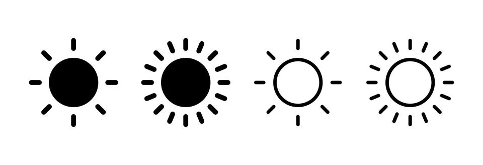 Sun icon vector illustration. Brightness sign and symbol. Illustrazione stock