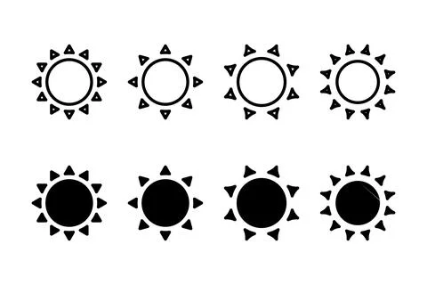 Sun icon vector illustration. Brightness sign and symbol. Stock Illustration