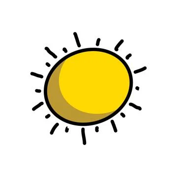 Sun icon. Vector illustration in flat style. Isolated on white background Stock Illustration