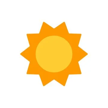 Sun icon. Vector illustration in flat style isolated on white background Illustrazione stock