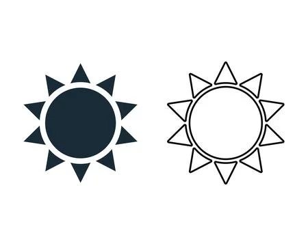 Sun Icon Vector Logo Template Illustration Design Stock Illustration