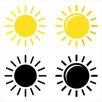 Sun Icon Vector Set Stock Illustration