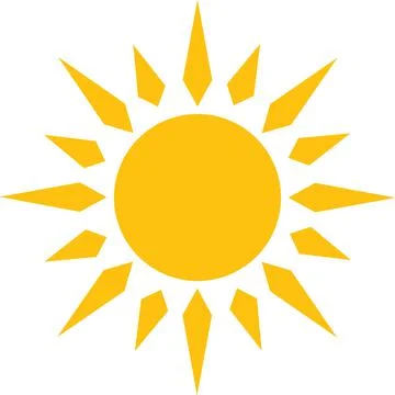 Sun icon vector. Shine sun ray. Sunshine sign. Sunset icon. Abstract art. Stock Illustration