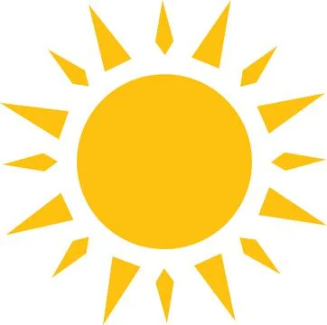 Sun icon vector. Shine sun ray. Sunshine sign. Sunset icon. Abstract art. Illustrazione stock