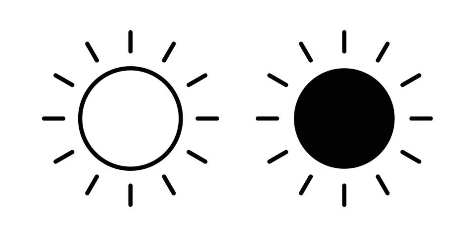 Sun icon vector symbol graphics Stock Illustration