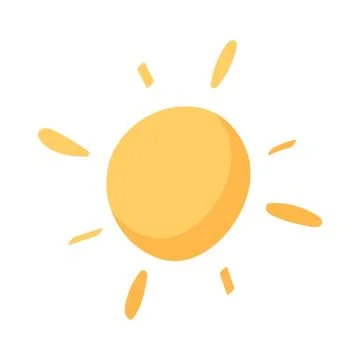 Sun icon vector symbol illustration. Sun icon in hand drawn style. Stock Illustration