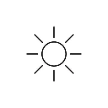 Sun icon vector on white background Stock Illustration