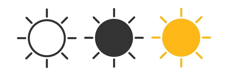 Sun icon. Web object illustration symbol. Sign solar vector. Stock Illustration