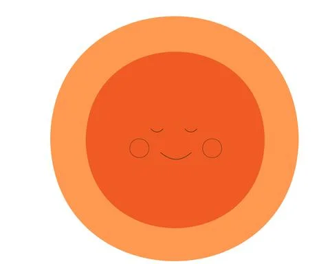 Sun icon on white background. Happy Sun Emoji. Summer Vacations Stock Illustration
