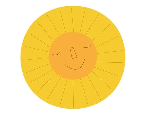 Sun icon on white background. Happy Sun Emoji. Summer Vacations Stock Illustration