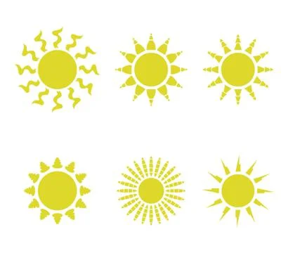 Sun icon on white background Stock Illustration