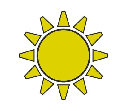 Sun icon on white background Stock Illustration