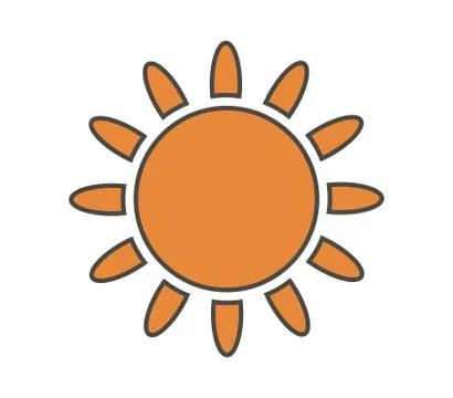 Sun icon on white background Stock Illustration