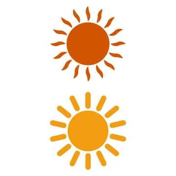 Sun icon on white background. Stock Illustration