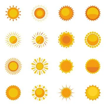 Sun Icons Collection 스톡 일러스트