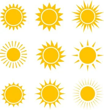 Sun icons collection. Vector illustration Stock Illustration