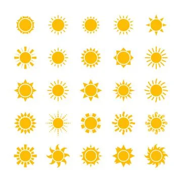 Sun icons set Stock Illustration