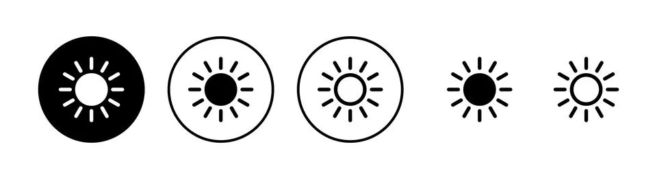 Sun icons set. Sun vector icon. brightness Stock Illustration