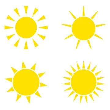 Sun icons set on a white background vector illustration Stock Illustration
