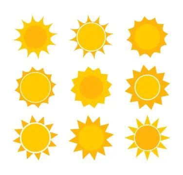 Sun icons. Vector design elements set. Stock Illustration