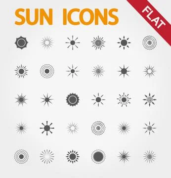 Sun Icons Vector Stock Illustration