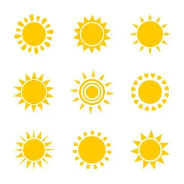 Sun icons. Vector illustration Stock Illustration