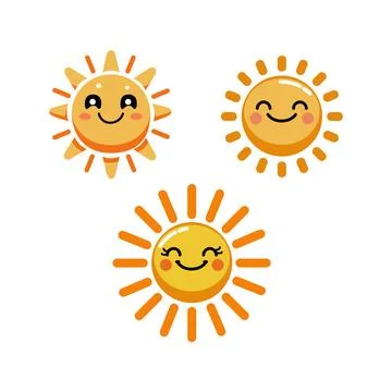 Sun icons  on white Stock Illustration