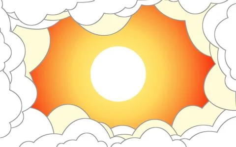 Sun illustration in the cloud Stock Illustration