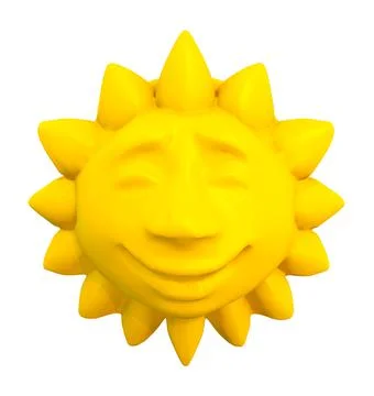 Sun illustration logo 3D icon template. weather forecast. Stock Photos