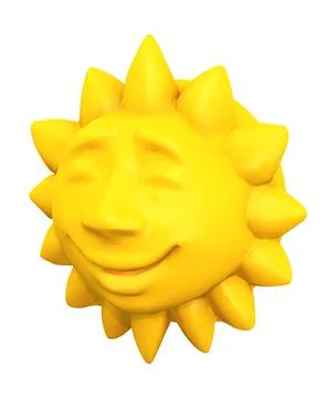 Sun illustration logo 3D icon template. weather forecast. Stock Photos