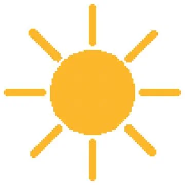 Sun illustration with pixel theme Stock Illustration