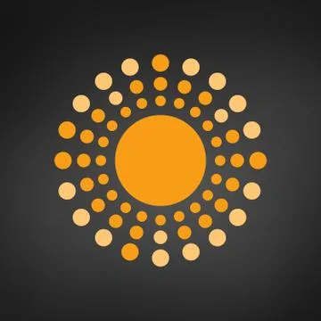 Sun illustration with rays circles. Geometric design. Vector illustration iso Illustrazione stock