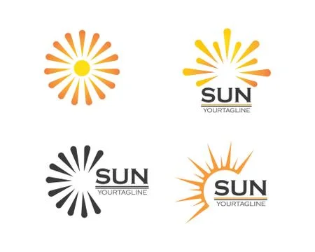 Sun ilustration logo vector icon Stock Illustration