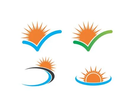 Sun ilustration logo vector icon Illustrazione stock