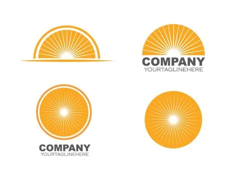 Sun ilustration logo vector icon Stock Illustration