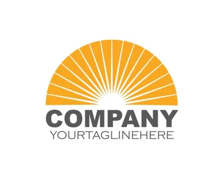 Sun ilustration logo vector icon Stock Illustration