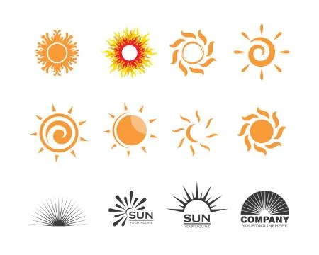 Sun ilustration logo vector icon Stock Illustration