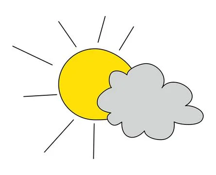 A sun from inside clouds vector illustration Stock Illustration