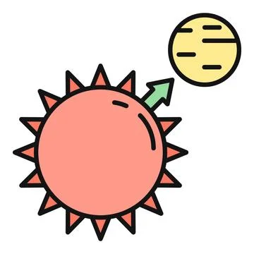 Sun interacting with planet or distant moon Stock Illustration