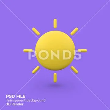 Sun isolated 3d render icon illustration Modello PSD
