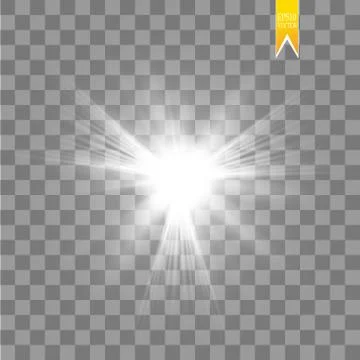 Sun isolated on transparent background. Vector illustration Illustrazione stock