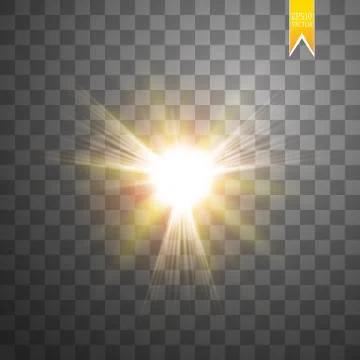 Sun isolated on transparent background. Vector illustration Stock Illustration